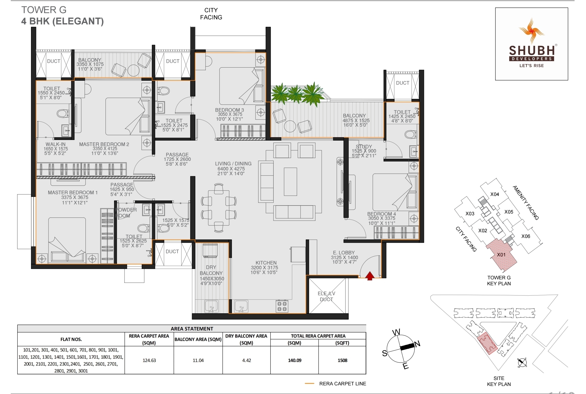 4 BHK Type 02 2306 sqft floor plan